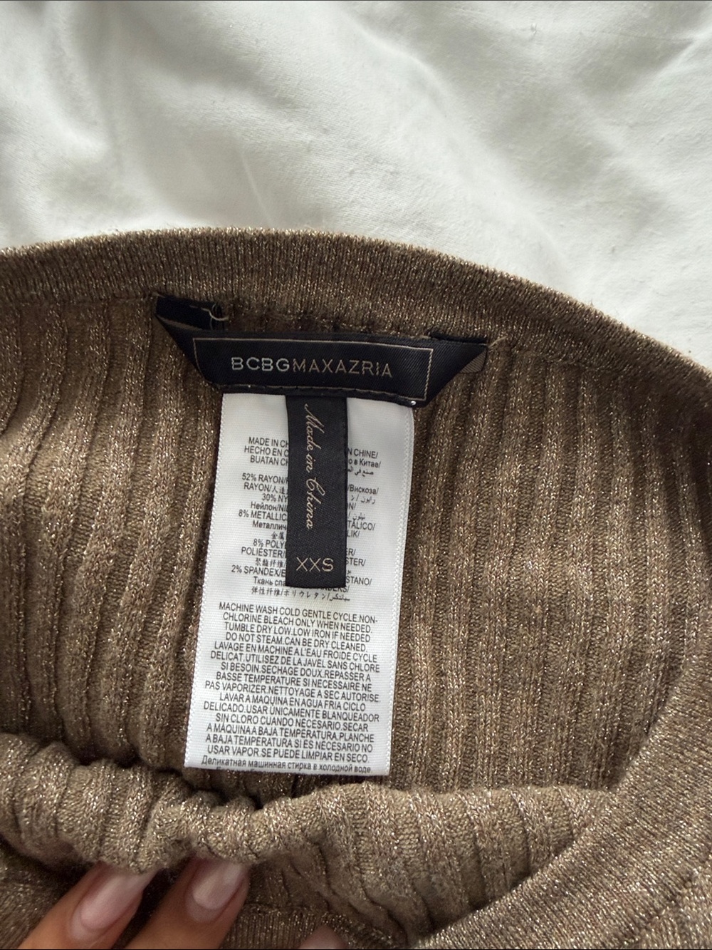 BCBGMaxAzria Cropped Ribbed Sweater - Brown - Picture 2 of 2
